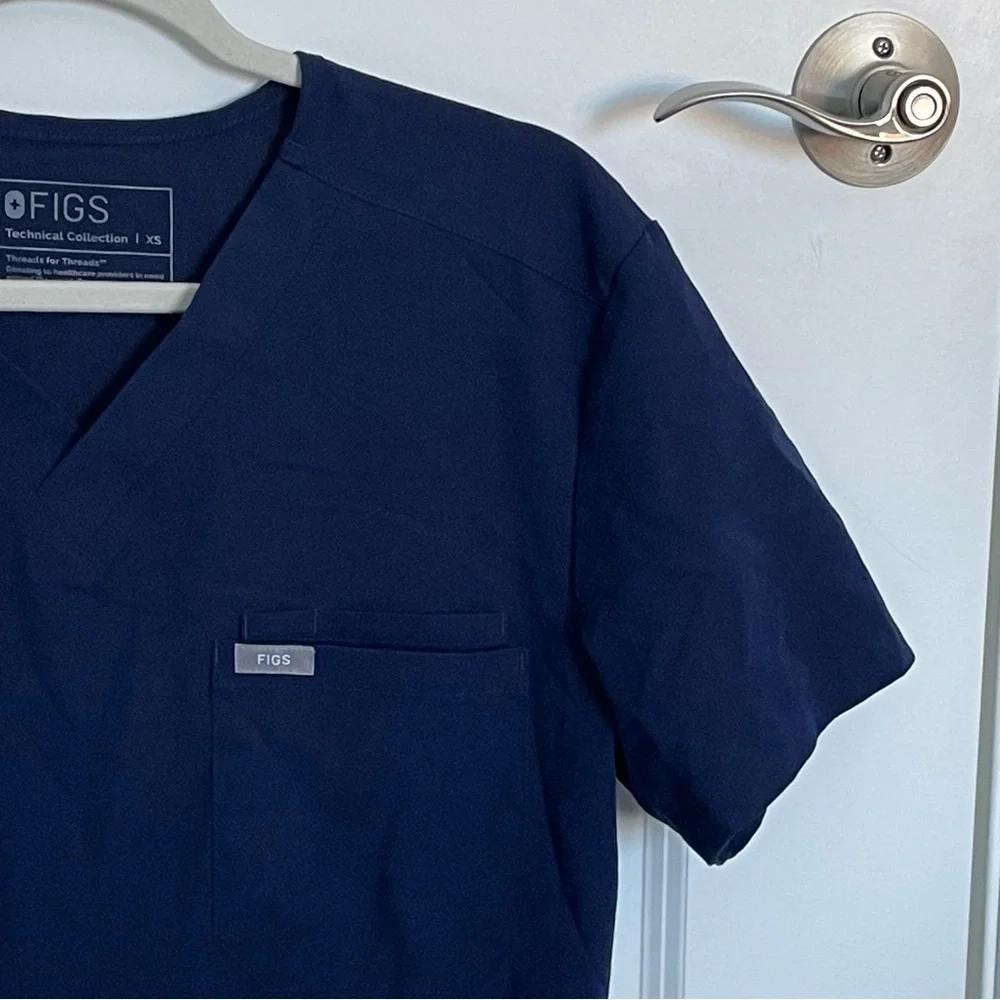 FIGS Navy Blue Scrub Top Size XS 54156
